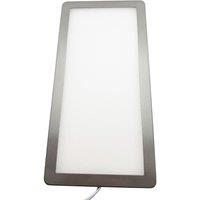 Loops 1x BRUSHED NICKEL Ultra-Slim Rectangle Under Cabinet Kitchen Light & Driver Kit - Warm White Diffused LED in Metallics