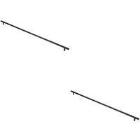 Loops 2x T Bar Cupboard Pull Handle 668 x 12mm 608mm Fixing Centres Matt Black