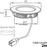 Loops 1x BRUSHED NICKEL Round Surface or Flush Under Cabinet Kitchen Light & Driver Kit - Warm White LED in Metallics