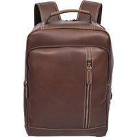 House of Leather Men's Mens Real Leather Backpack Large Size Laptop Travel Rucksack Cliff Rust Brown in Dark Brown
