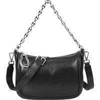 House of Leather Women's Womens Real Leather Bag Cross Body Shoulder Classic Style Aurora Black | Size: Medium