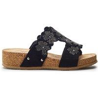 b.soleful Women's 'Skyie' Alcantara Sandals in Black | Size: 8