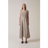 Linen Taupe Midi Dress