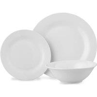 Glim & Glam Dinner Set 18 Piece Porcelain Dinnerware in White