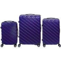 Lightweight Navy Hard Shell ABS Suitcase Set Luggage Travel Trolley Cabin Cases