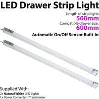 Loops 2x 600mm LED Drawer Strip Light AUTO ON/OFF PIR SENSOR Kitchen Cupboard Door