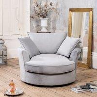 Artemis Home Havana Velvet Swivel Base Cuddle Chair in Grey
