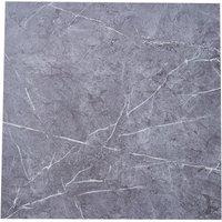H&O Direct 24Pcs Dark Grey Marble Texture Self-adhesive Square PVC Flooring Tile, 5m Pack