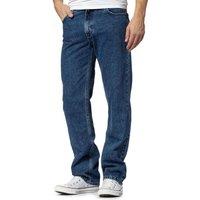 Cotton Works Men's Cotton Comfort Straight Fit Classic Denim Jeans in Dark Blue | Size: 34L