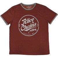 Alice In Chains Men's Circle Emblem Cotton T-Shirt in Red | Size: Large