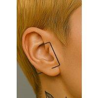 Otis Jaxon London Women's Single Square Sterling Silver Ear Cuff Earring in Black