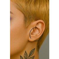 Otis Jaxon London Women's Single Round Sterling Silver Ear Cuff Earring in Black