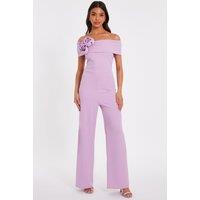 Quiz Women's Lilac Floral Corsage Jumpsuit | Size: 8