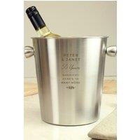 Personalised Memento Company Personalised Free Text Stainless Steel Ice Bucket in Metallic Silver