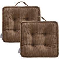 Ezysleep Outdoor / Indoor Set of 2 Seat Cushions in Light Brown | Size: 40 cm x 40 cm
