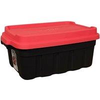 Samuel Alexander 37L Black & Red Tuff Stackable Storage Box with Lid & Carry H&les