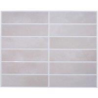 Living and Home 10Pcs 3D Rectangle Straight Pattern Self-Adhesive Wall Tile Stickers in Light Brown
