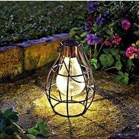 Marco Paul Pack of 3 Bronze Metal Firefly Solar Powered Garden Lantern 23cm in Copper