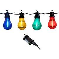 Samuel Alexander 4.5m Set of 10 Festoon Bulb Lights in Multi-Coloured & Timer Function
