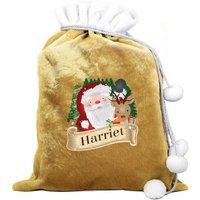 Personalised Memento Company Personalised Christmas Santa Gold Sack in Metallic Gold