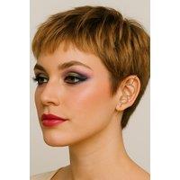 Otis Jaxon London Single Sterling Silver Double Circle Topaz Ear Cuff Earrings in Gold | Size: Large