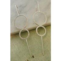 Otis Jaxon London Single Sterling Silver Double Circle Topaz Ear Cuff Earrings | Size: Large
