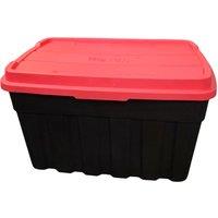 Samuel Alexander 140L Black & Red Tuff Stackable Storage Box with Lid & Carry H&les