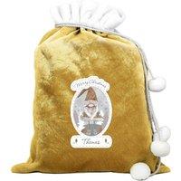 Personalised Memento Company Personalised Gonk Luxury Pom Pom Gold Sack in Metallic Gold