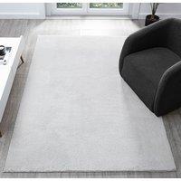 Desire Rugs Comfy Washable Low Pile Living Room Area Rug - Anti-Slip Felt Backing in Silver | Size: 100 cm diameter