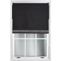 Furnished Black Blackout Fabric with Black Glitter Accent - Trimmable Roller Blind | Size: 60 cm width x 165 cm drop