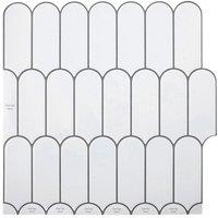 Living and Home 10Pcs Light Grey 3D Arch Self-Adhesive Wall Tile Stickers