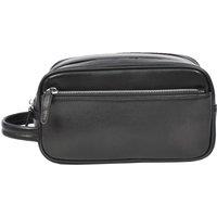 House of Leather Men's Real Leather Toiletries Bag Travel Dopp Kit Organiser Style Oslo Black | Size: Small