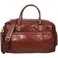House of Leather Men's Real Leather Holdall Large Size Travel Duffle Organiser Bag Talbot Brown