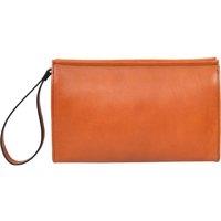 House of Leather Men's Mens Real Leather Wrist Bag Organiser Cross Body Style Suva Tan | Size: Small