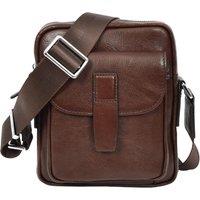House of Leather Men's Mens Real Leather Cross Body Bag Small Size Travel Pouch Malmo Brown