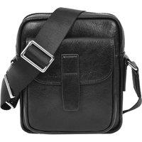 House of Leather Men's Mens Real Leather Cross Body Bag Small Size Travel Pouch Malmo Brown in Black