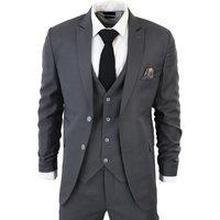 TruClothing Men's IM1 Classic Plain 3 Piece Suit in Charcoal | Size: 42R