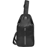 House of Leather Men's Mens Real Leather Chest Bag Cross Body Style Nara Black | Size: Medium