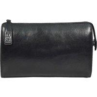 House of Leather Men's Mens Real Leather Wrist Bag Large Size Clutch Organiser Style Goma Black | Size: Small