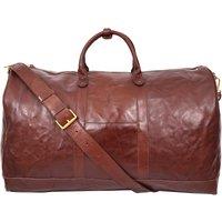 House of Leather Men's Real Leather Holdall Large Size Travel Duffle Organiser Bag Gilbert Brown