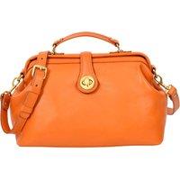 House of Leather Women's Womens Real Leather Handbag Doctors Gladstone Style Bag Meghan Green in Tan | Size: Medium