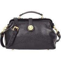 House of Leather Women's Womens Real Leather Handbag Doctors Gladstone Style Bag Meghan Green in Black | Size: Medium