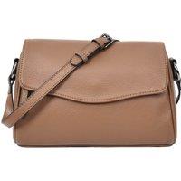 House of Leather Women's Womens Real Leather Cross Body Bag Small Organiser Style Colette Black in Brown