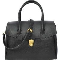 House of Leather Women's Womens Real Leather Shoulder Bag Large Size Classic Style Tacoma Tan in Black