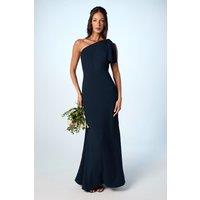 Coast Women's Honoured Bow One Shoulder Maxi Bridesmaid Dress in Navy | Size: 18