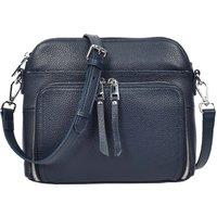 House of Leather Women's Womens Real Leather Cross Body Bag Classic Sling Style Skye Navy | Size: Small