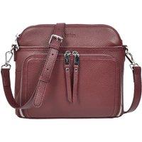 House of Leather Women's Womens Real Leather Cross Body Bag Classic Sling Style Skye Navy in Burgundy | Size: Small