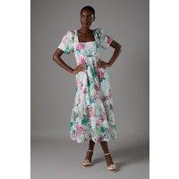 Printed Cornelli Scoop Neck Midi Dress