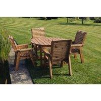 Churnet Valley Garden Furniture Ltd Valley 4 Seater Round 4XC - Timber - Minimal Assembly Required in Brown