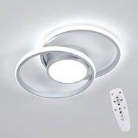 GOECO Double Round LED Aluminum Ceiling Light Silver